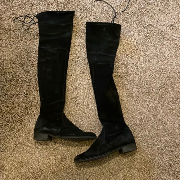 Stuart weitzman lowland black over the knee boots size 7.5 ( fits 8.5) - Picture 1 of 6